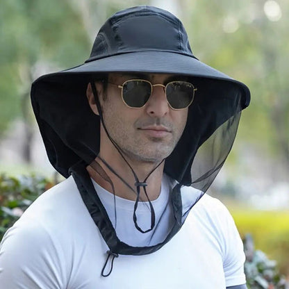 Breathable Sun and Mosquito Protection Wide Brim Hat