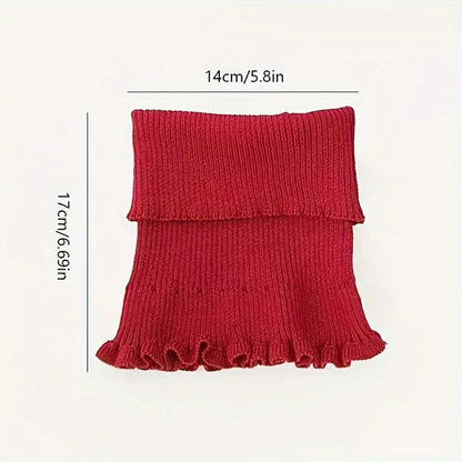 Elegant Knitted Turtleneck Neck Scarf for Women