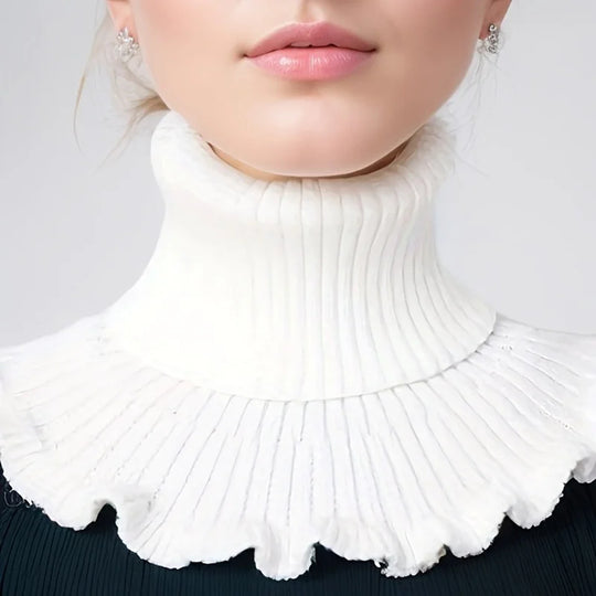 Elegant Knitted Turtleneck Neck Scarf for Women